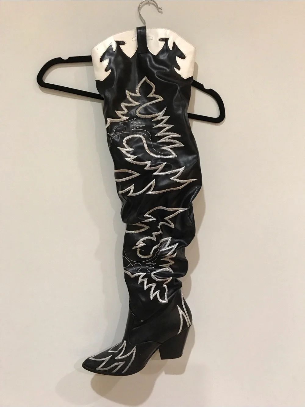 Western Thigh High Over The Knee Embroidered Boots (9) - Picture 13 of 16